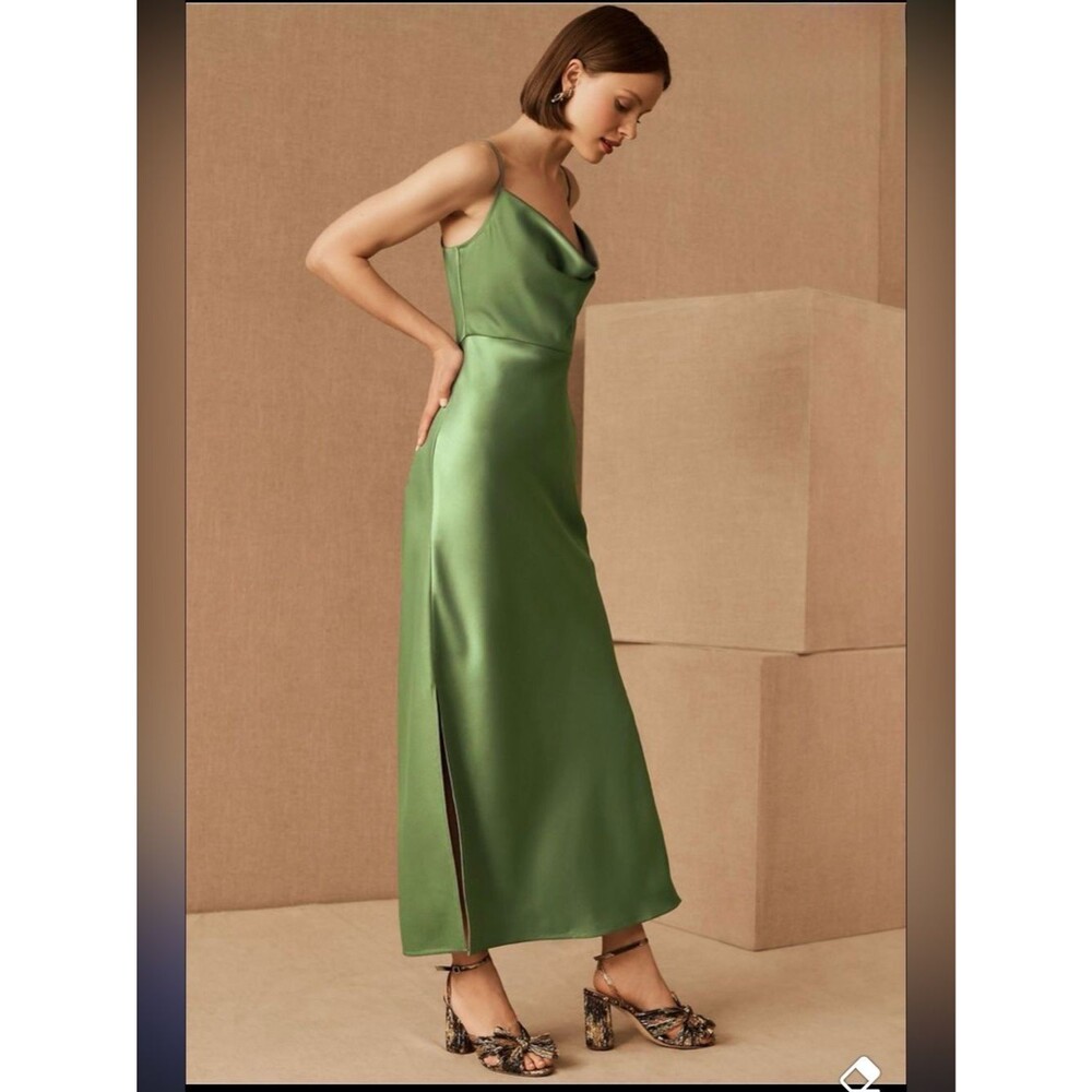 Anthropologie SACHIN + BABI Cali Satin Cowl-Neck Midi Slip Dress 8